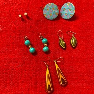 5 Pairs of Artisian Pierced Earrings